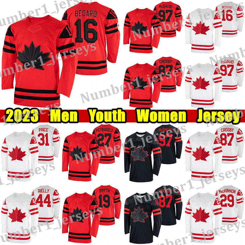 # 16 Connor Bedard Canada Team hockey jersey #97 Connor McDavid Sidney Crosby Nathan MacKinnon Mitch Marner Carey Price John Tavares Owen Power Devo