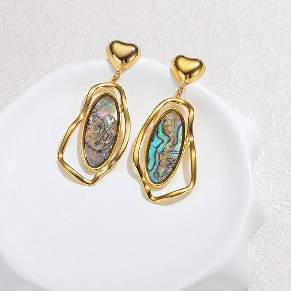 Boucles d'oreilles pendantes en forme de pépites d'acier inoxydable 304