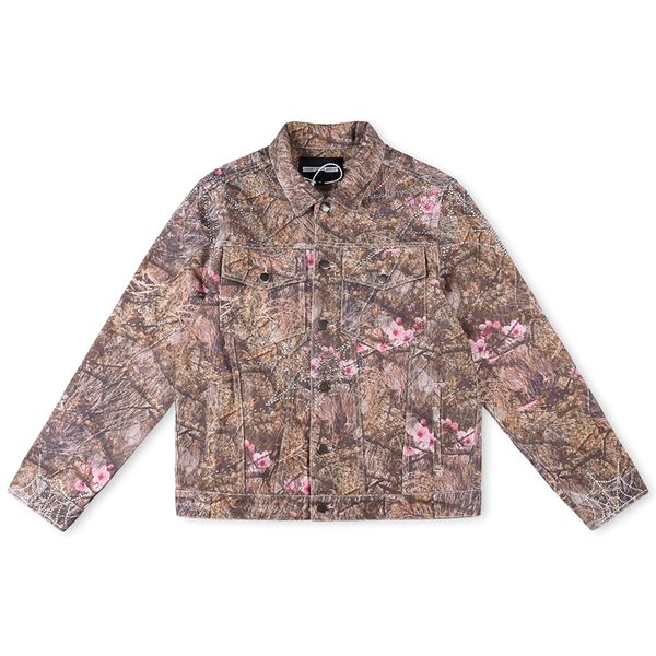 High Street Jackets Outerwear Rhinestone Men High-Quality Bough Printed Coats Men&#039;s Coat Casual EUR US Size Casual Hoodies Tops