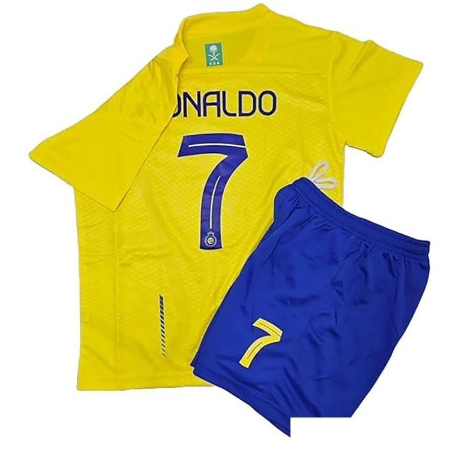 Sets-Suits Ronaldo Cr7 Jersey Kids Uniform Al Nassr Fc Saudi Arabia Blue And Yellow Drop Delivery Baby Maternity Clothing Childrens Otaod