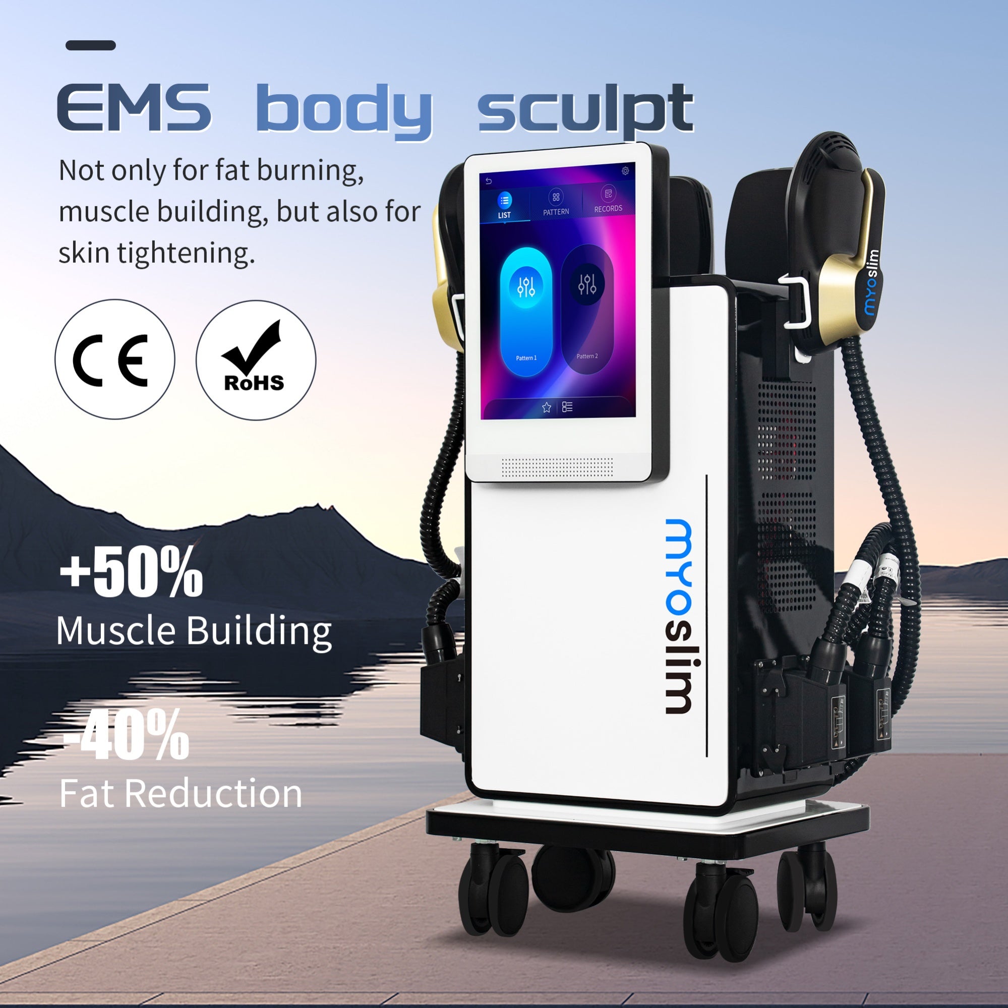 EMS RF 15 Tesla 6500W Body Reshaping Device Electrical Muscle Stimulation Equipment from Myoslim for Beauty Salon