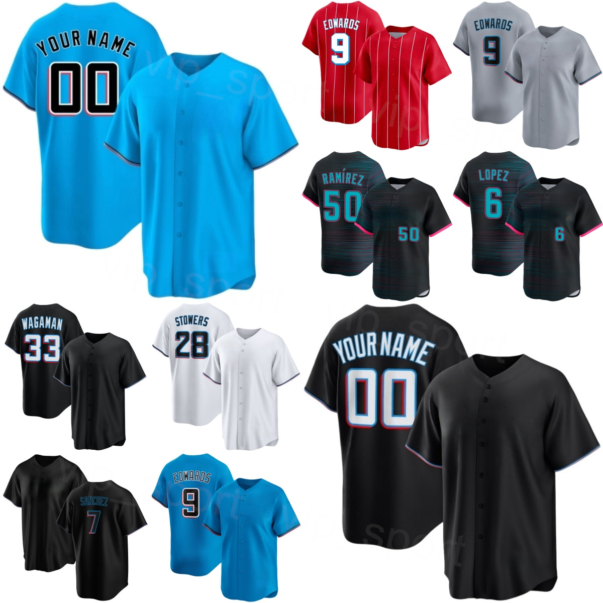 Team Baseball 28 Kyle Stowers Jerseys Mans Youth Woman 9 Xavier Edwards 6 Otto Lopez 50 Agustin Ramirez 7 Jesus Sanchez 33 Eric Wagaman 2025 City Co