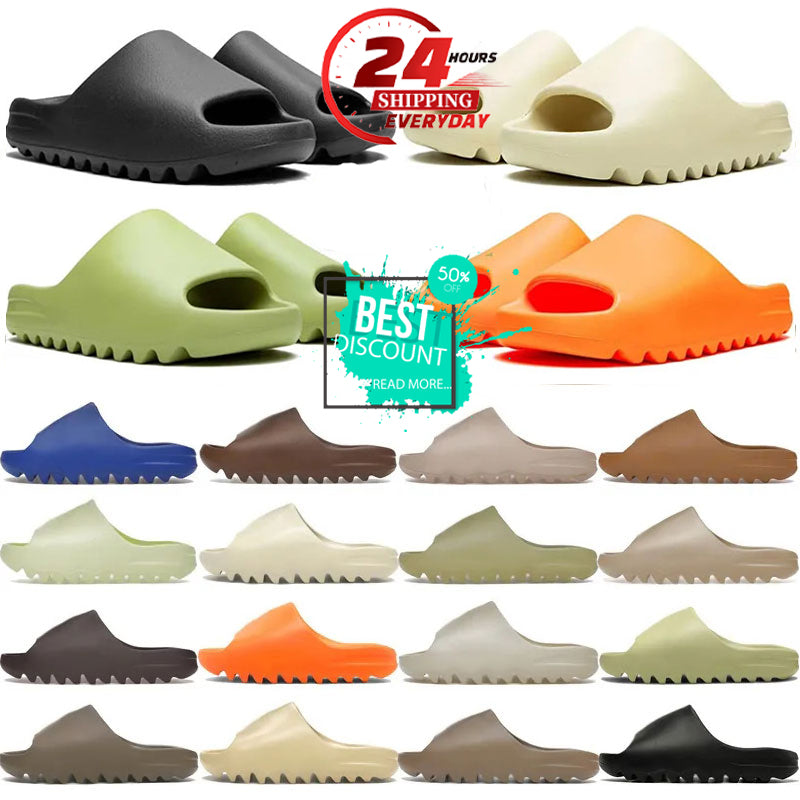 Designer Slides Slippers Sandals Shoe Summer Beach Slipper Onyx Bone Black Grey Orange Soot Outdoor Fashion Slide Mens Womens Sandal trainers Slippe