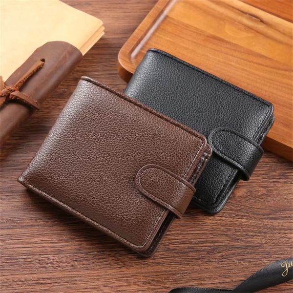 Vintage Mens Wallets Cow Leather Solid Sample Style Zipper&Hasp Purse Card Holders Famous Brand High Quality Male Wallet swissmilitary