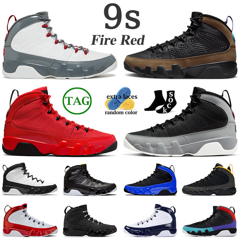 jumpman 9 retro 9s men basketball shoes fire red olive concord particle grey university gold racer blue reflective bred space jace unc mens trainers