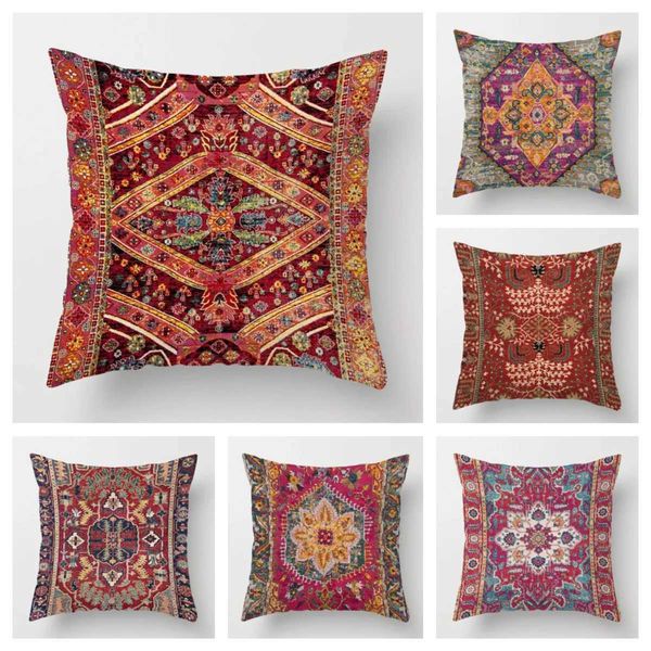 pillowcase Moroccan ethnic pattern case 60 * 60 living room sofa decoration soft cushion cover 50 * 50 home decoration car waist case X24101