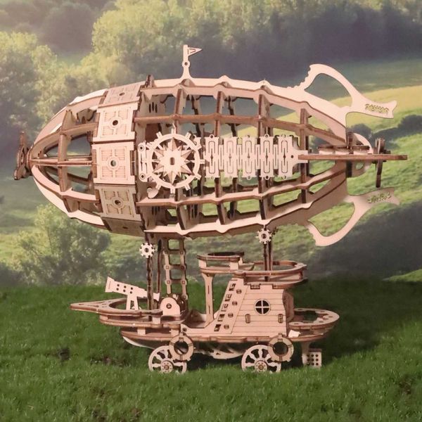 3D Wooden Puzzle Airship Model kits for Adts Model Building Kit Brain Teaser for Adts to Build Hand Craft MechanicalT250118