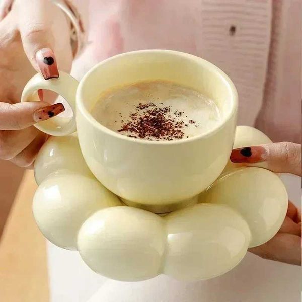 200ML Ceramic Cup Sunflower Coffee Cup Set Office Home Breakfast Milk Afternoon Tea Cup Birthday Gift Modern Home Decoration CL240905