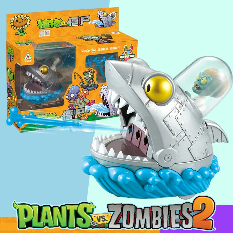 Plants Vs Zombies 2 Mechanical Shark Boss Toy Set Pull Back Car Action Figures Battle Game Model Game Character Kid Boy Toy Gift