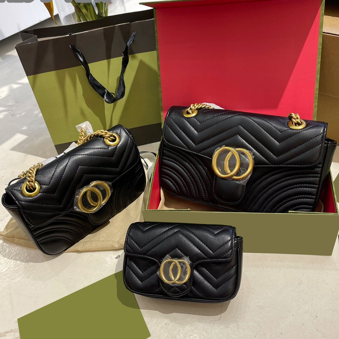 Designer bag shoulder bag classic women&#039;s handbag chain crossbody bag high-quality three sizes mini wallet 01