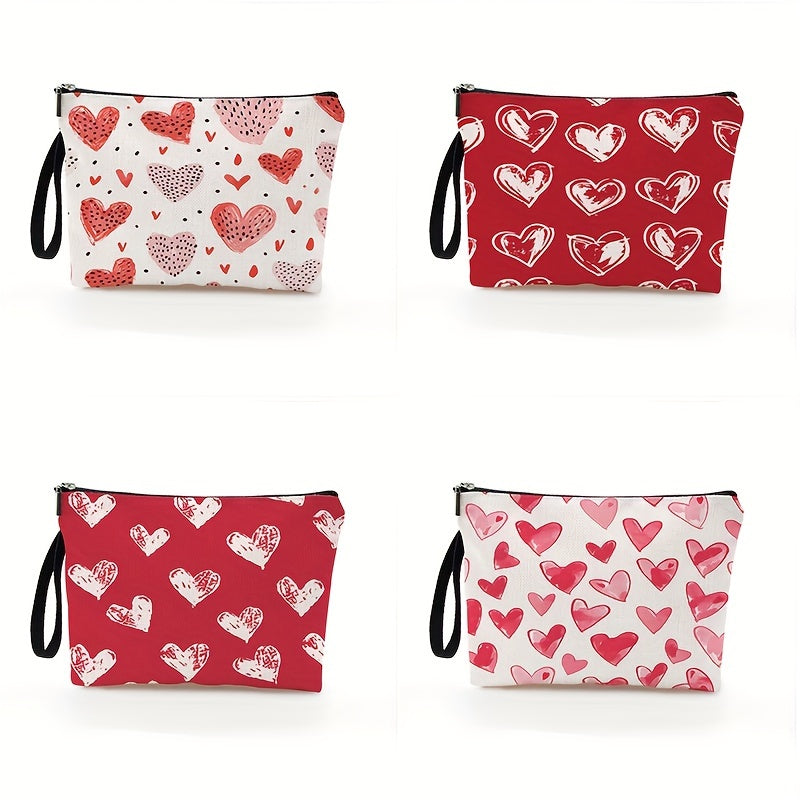 TEMU 4pcs Women' Makeup Bags With , Polyester Zippered Pouches For Travel And Daily Use, Perfect Gift For Ladies, 6.7" X 9.9", Gift For Women |