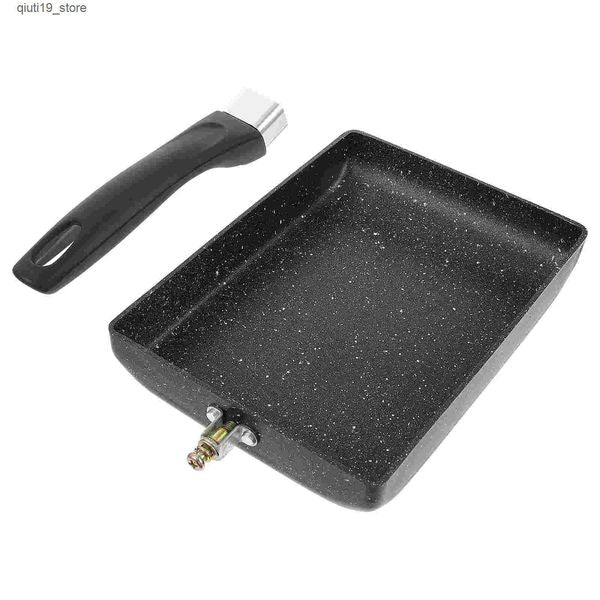 Pans Non stick frying pan induction cookware home breakfast square deep frying flat bottomed plastic frying pan J241207