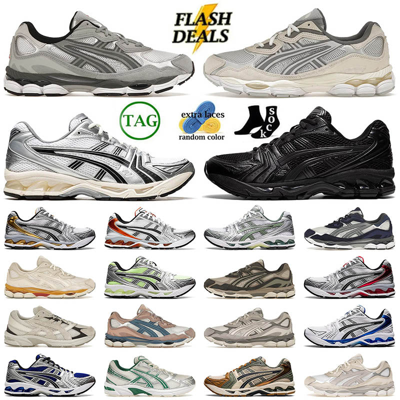 Top Quality 2024 Sports Gel Nyc Kayano 14 Running Shoes Mens Women Clay Canyon JJJJound Silver Black Cream Oatmeal Dhgate Athletic Trainers Sneakers