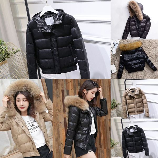Womens designer luxury jacket winter down jackets fur coats real raccoon hair collar Boed warm fashion parkas with belt lady cotton coat out