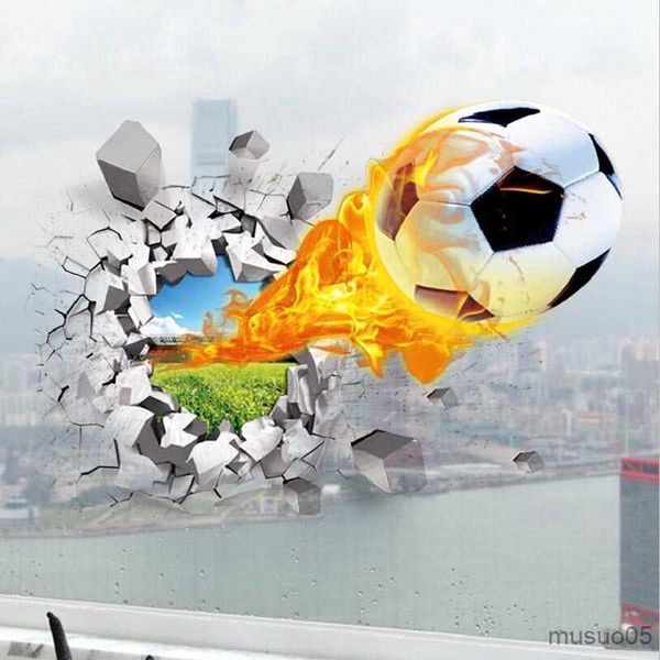 Kids&#039; Toy Stickers Football broken wall stickers for kids room living room sports decoration mural wall stickers home decor decals wall