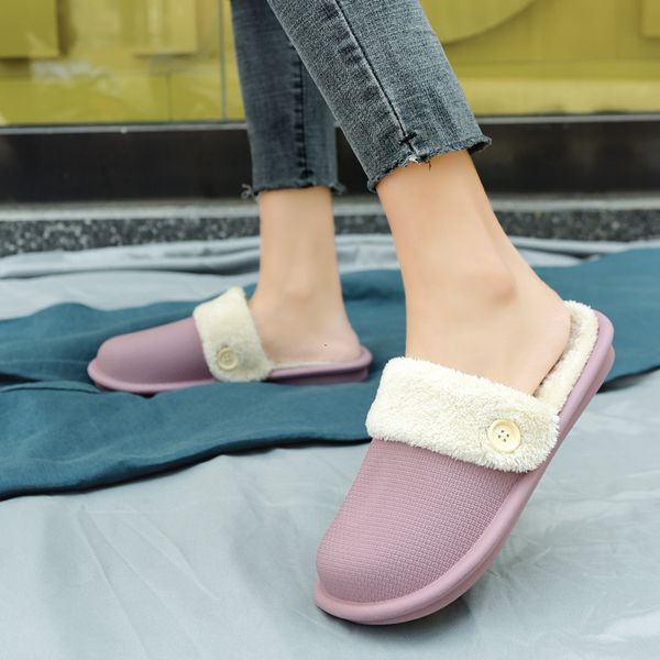 Couple cotton slippers Baotou style indoor household winter insulation detachable casual women&#039;s shoes hot-selling item