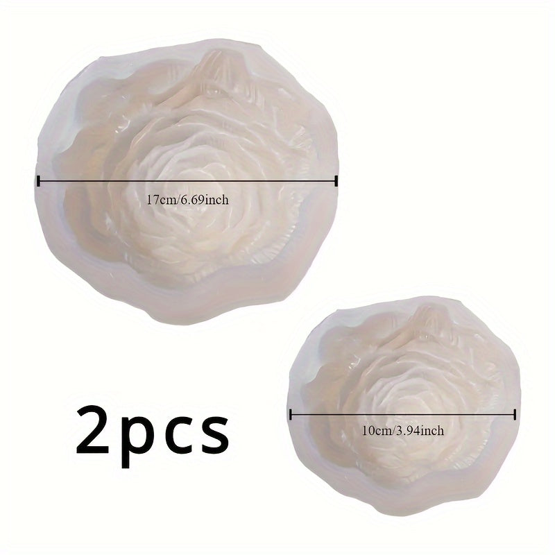 TEMU Large 2pcs Silicone Candle Molds, 3d Shape For Aromatherapy Wax, Soap Crafting, Diy Resin Epoxy, Cake, No Power Needed, Handcraft Mold Set For