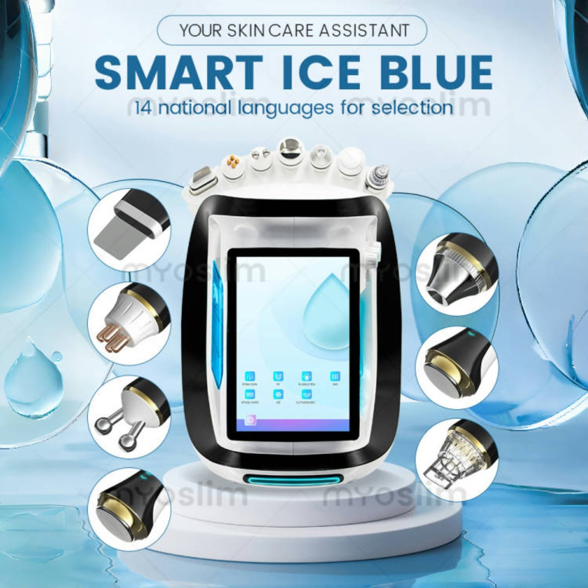 Water Dermabrasion Ice Blue Smart Jet Aqua Peel Small Bubble Skin Cleansing Device machine Suitable for home and beauty salon
