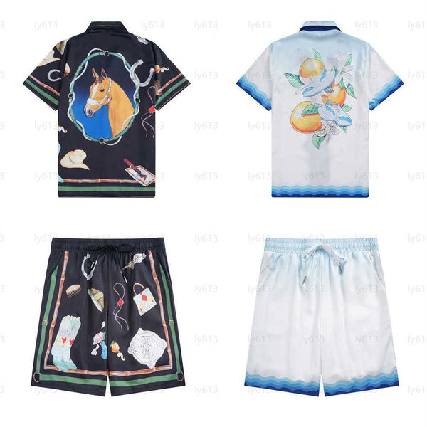 Mens Designer T Shirt Fashion Tshirt Summer Brand Polo Shirt And Shorts Sets Classic Fancy Pattern Print Short Sleeve Lapel Men Shirts Fashi