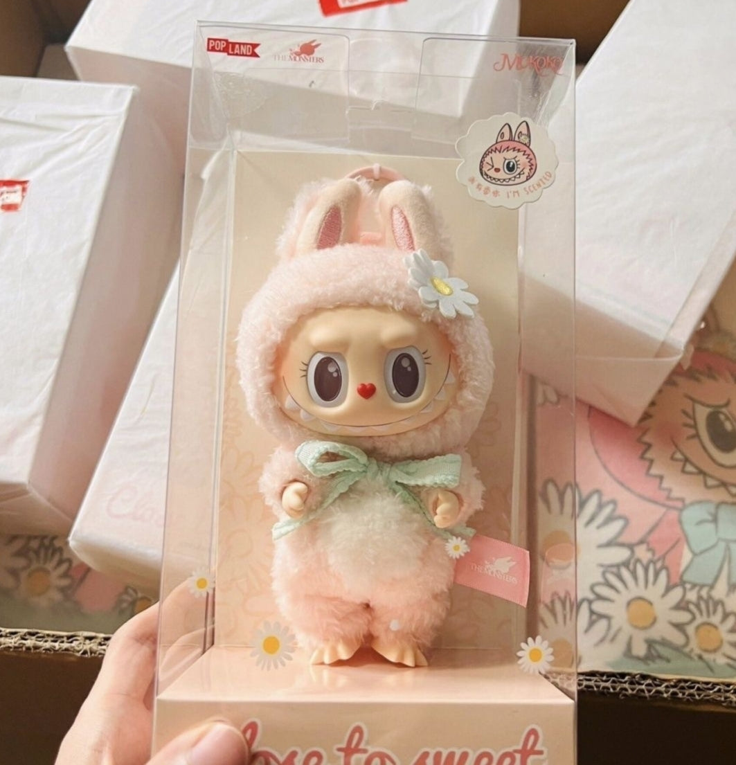 Labubu Backpack Pendants Keychains Key Ring Fashion Plush Toy Stuffed Toys Monster Rubber Dolls Anime Cartoon Action Figure