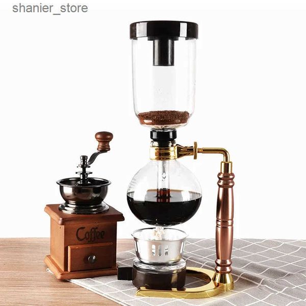 Coffee Pots Siphon coffee pot set siphon pot filter heat-resistant glass coffee pot manual 360ml-480ml coffee utensils kitchen accessories L