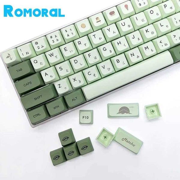 Keyboards PBT Keyca XDA Profile Matcha Green Tea Keycap PBT Dye Sublimation Key Ca For Mechanical Keyboard EN-KR-RU-Th-JA 123 Keys z241127