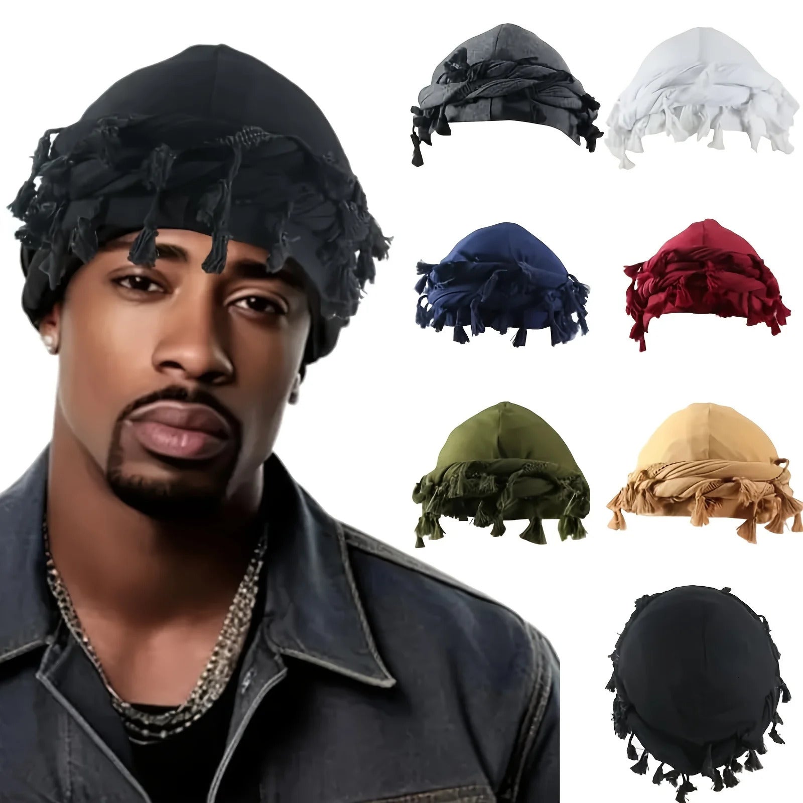 Vintage Twist Turban Head Wraps for Men Stretch Modal And Satin Turban Scarf Tie for Hair Drawstring Closure and Machine Washab 250708