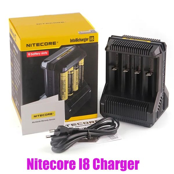 Original Nitecore I8 Charger Digicharger Intelligent 8 Slots Charge for IMR 18350 18650 26650 20700 21700 Universal Li-ion Battery Chargers