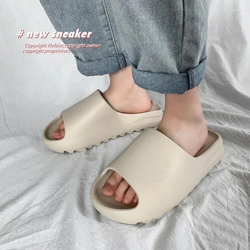 Slippers Summer Men Sandals 2024 Casual Beach Shoes Soft Bottom Slides Thick Platform EVA Anti-Slip Home Slipper