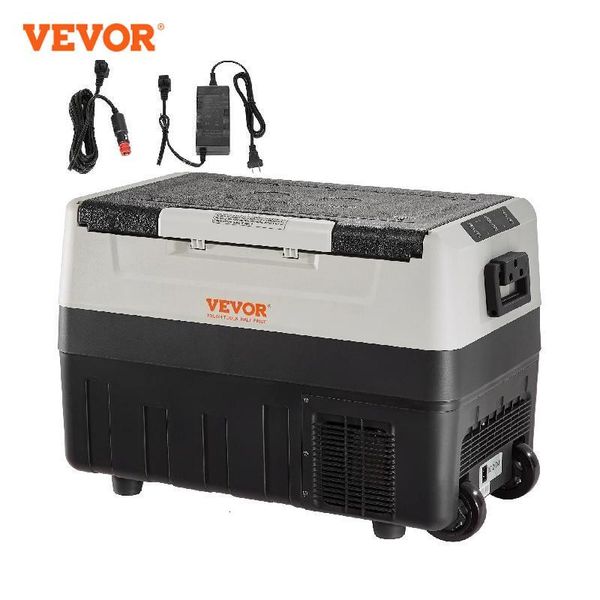 VEVOR 35L-45L-55L Portable Foldable Handle Refrigerator With Wheel Compressor Freezer For Camping Picnics Car Home Traval
