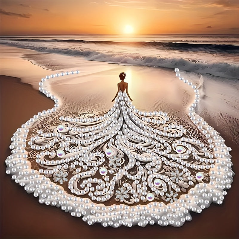 TEMU 5d Princess Girl Skirt Diamond Painting Kit, With Shaped Artificial Gemstones, Diy Crystal Art Canvas, Suitable For Home Wall Decoration -