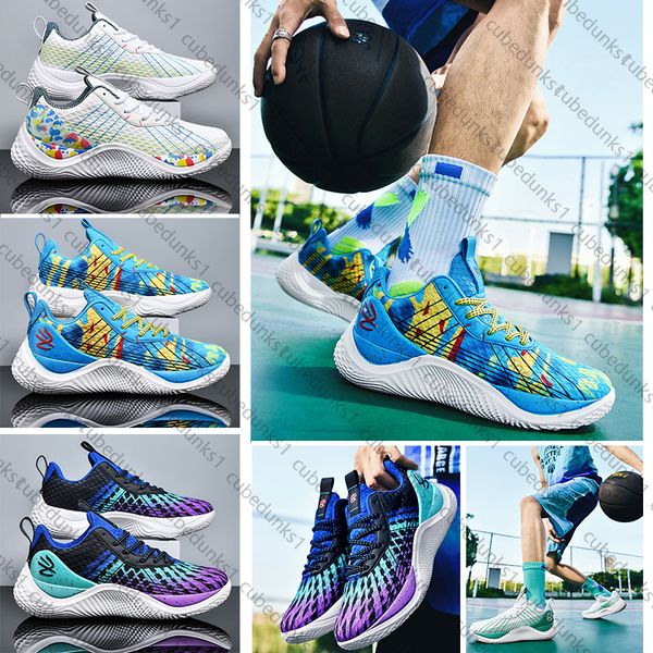 Curry 10th Generation Basketball Shoes Mens Designer Low Cut Candy Northern Lights Shock-absorbing Competition Boots Student Outdoor Sports