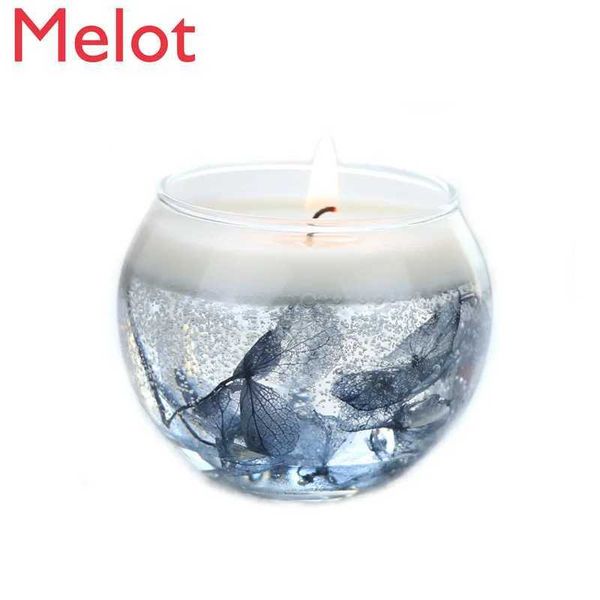 Candles High end handmade grey dried flower immortal floral scented candles soy wax candles home decoration products CL241223