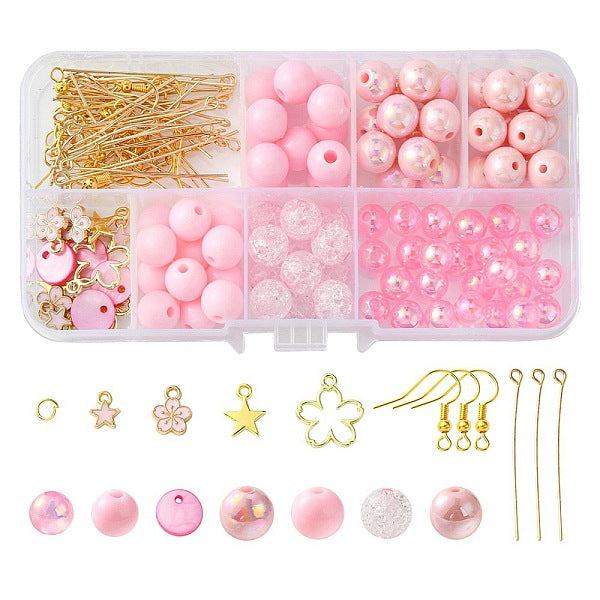Kit de fabrication de boucles d'oreilles pendantes rondes en acrylique et en alliage