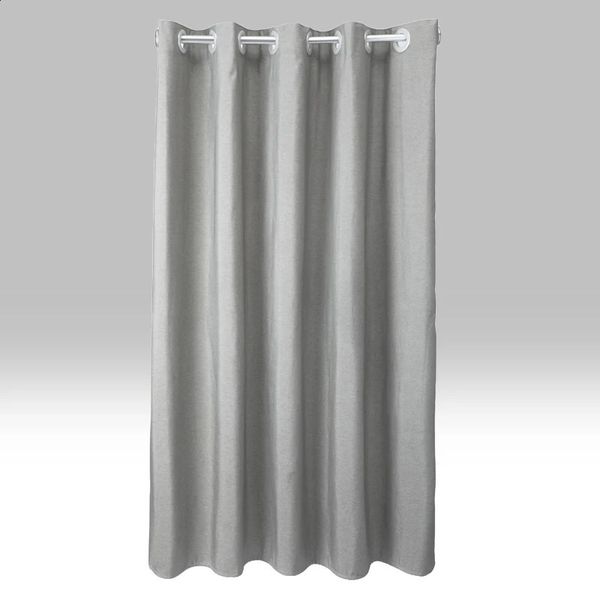 Thick laminated waterproof multi-color artificial linen shower curtain opaque with large silver ring suitable for bathrooms 240903