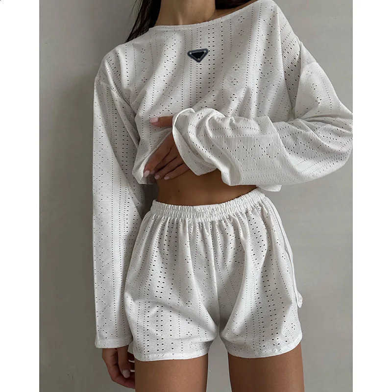 Women&#039;s Sleepwear designer Long Sleeve Pajama Sets for Women 2024 Spring Sleepwear Set 2 Piece Cotton Loungewear Payjama Femme