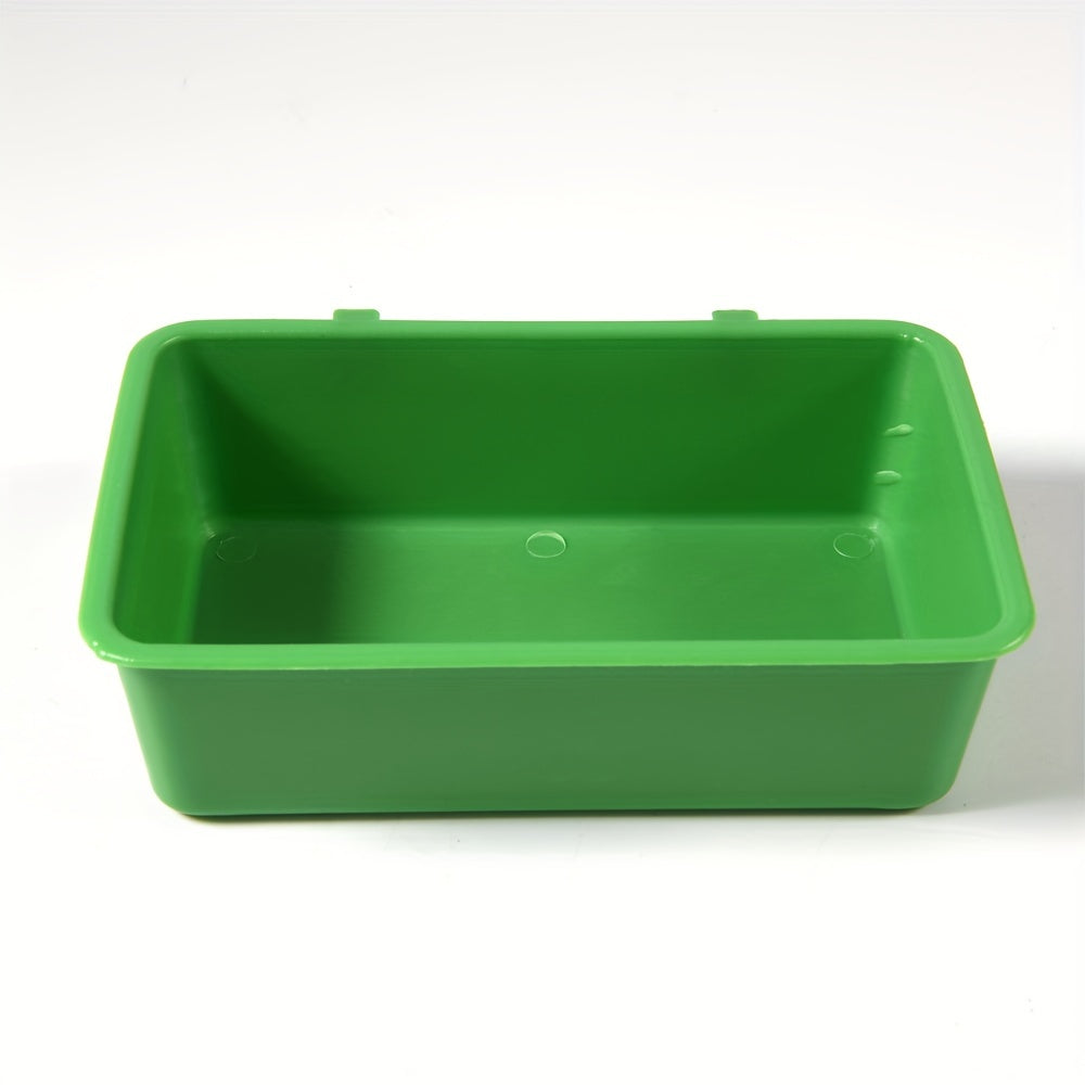 TEMU Green Pvc Bird Bath Tub - Durable Parrot Bathtub & Food Dish, Essential Cage Accessory For Pet Birds