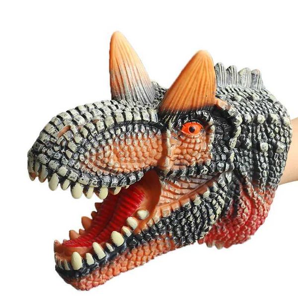 Dinosaur head Model Toy Jurass Dino Soft Puppet Realistic pterosaur Shark Tiger Park Animal Dolls Dinosaur Worlds Toys for Boys Y240731