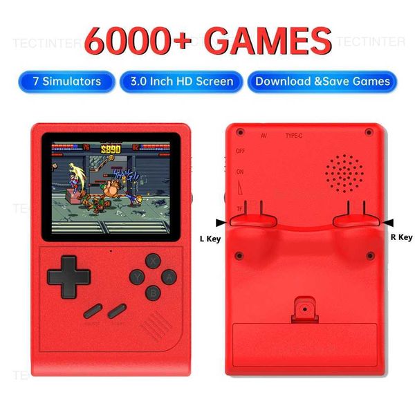 GB300 Portable 3.0 inchRetro Handheld Game Player TV Video Game Console AV Output Built-in 8G 6000+ Games For SFC-GBA Z241029