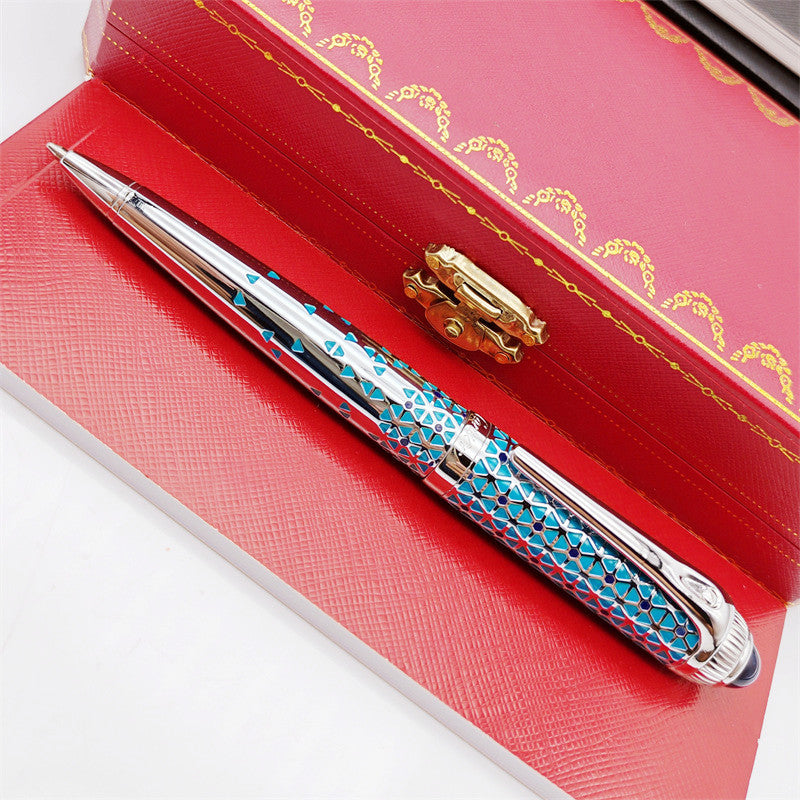 R Series Limited Edition AAA Quality Ca Luxury Ballpoint Pen Unique Reliefs Design Writing Ball Pens With Gem in Top Office School Gift
