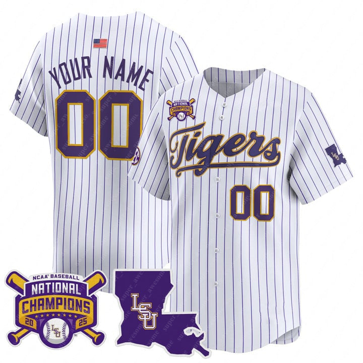 LSU Baseball Jersey Paul Skenes Derek Curiel Jared Jones Jake Brown Daniel Dickinson Steven Milam Kade Anderson William Schmidt 47 White Alex Bregma