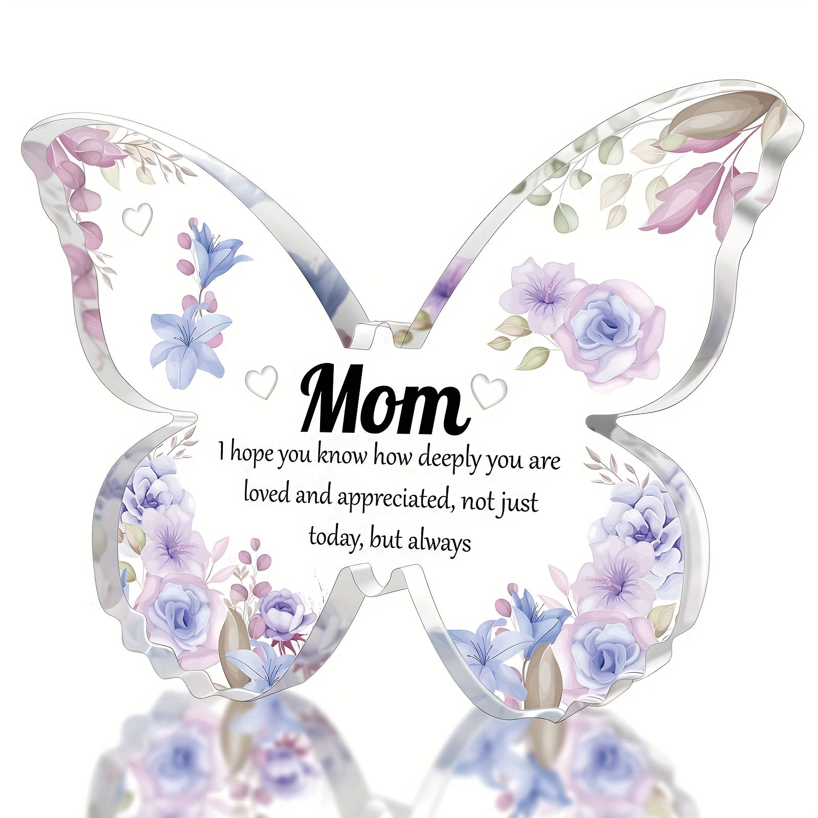 TEMU 2d Flat, 1 Acrylic Keepsake For Mom - Message, Ideal For Day, Birthday, Thanksgiving Gifts From Daughter Or Son, Decor Tabletop Display, Gift