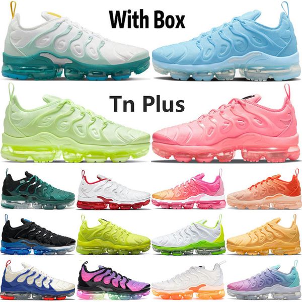 2025 With Box Tn Plus Mens Running Shoes Designer Tns University Blue Since 1972 Bubblegum Barely Volt Be True Light Bone Cherry Men Outdoor
