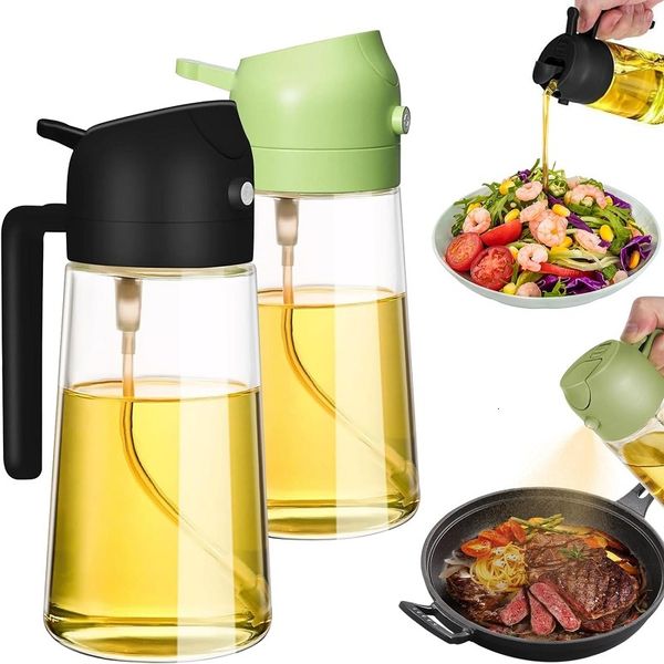 FOGOMOVE 2 in 1 Bottle glass Kitchen Barbecue Cooking Olive Dispenser Oil Jar Baking Vinegar Soy Sauce Spray Container