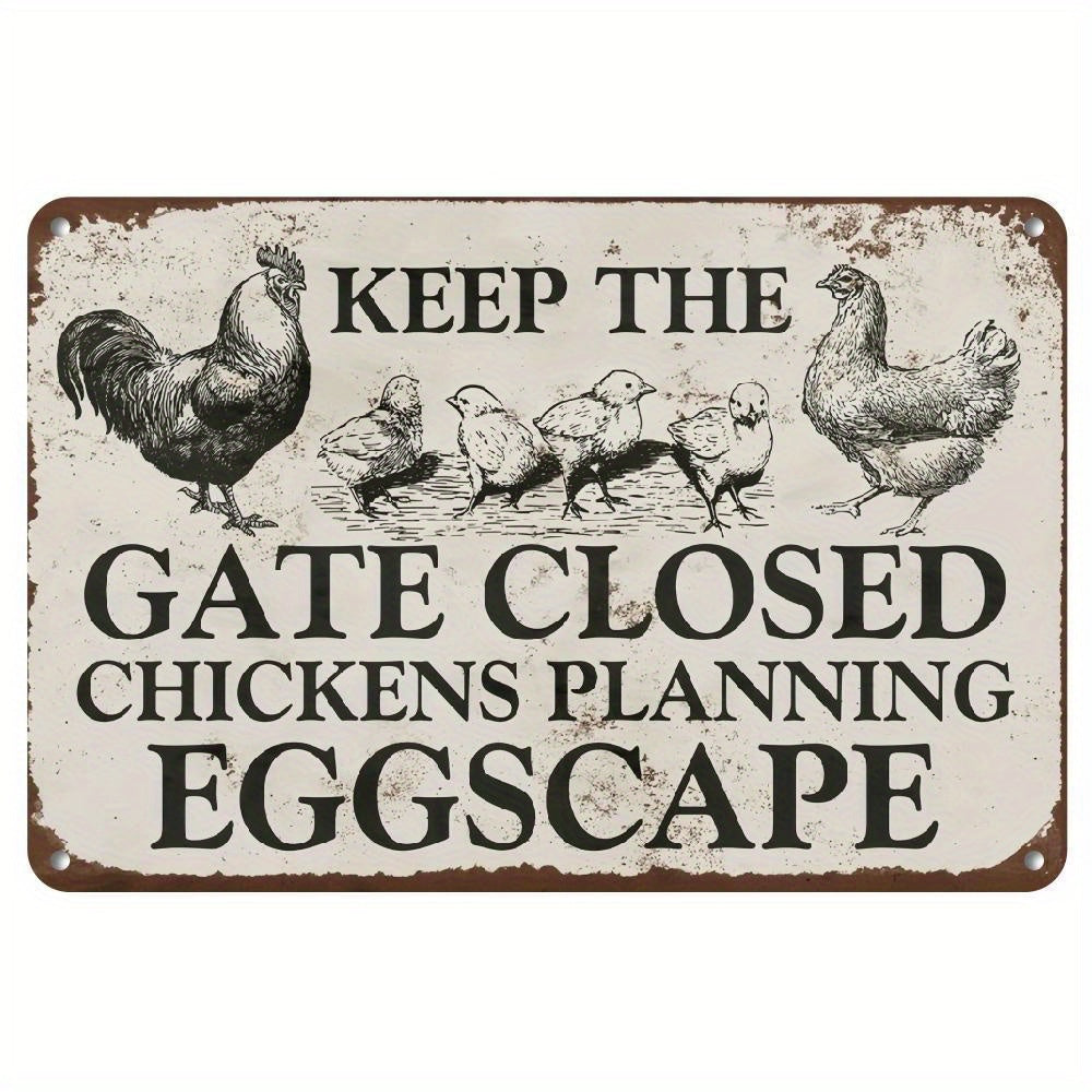 TEMU Novelty Sign, Keep Closed Chickens Planning Wall Decor For Home Kitchen Bathroom Farm Garden Garage, Home
