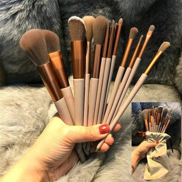 13 PCS-Lot Makeup Brushes Set Eye Shadow Foundation Women Cosmetic Powder Blush Blending Beauty Make Up Tool 5f