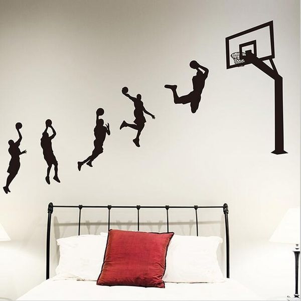 Wall Stickers Basketball Player Laundry Wall Decal Vinyl Handmade Wall Decal Children&#039;s Room Nursery Decoration Sports Decal Boys&#039;