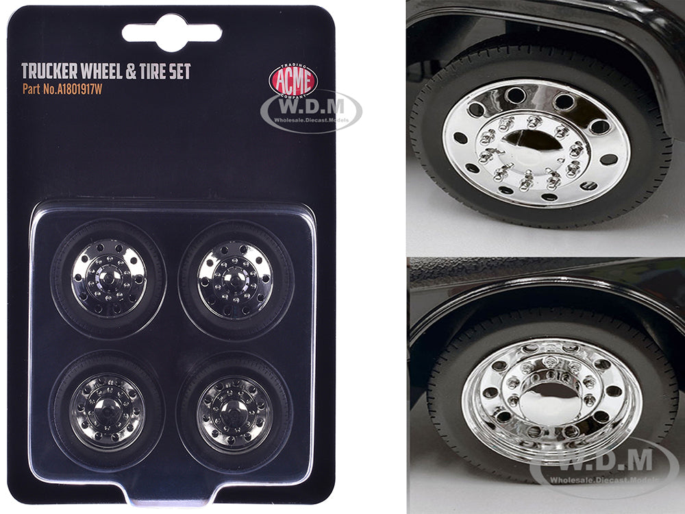 "Trucker Wheels" Wheel and Tire Set of 4 pieces for 1-18 Scale Models by ACME