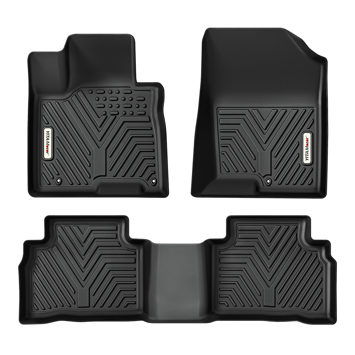 Heavy Duty All-Weather Floor Mats for 2022-2025 Hyundai Tucson, TPE Non-Slip 1st & 2nd Row Liners, Black Full Set