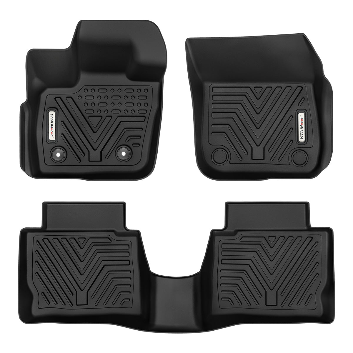 YITAMOTOR® Floor Mats For 2017-2020 Ford Fusion-Lincoln MKZ, 1st & 2nd Row All-Weather Protection, Black